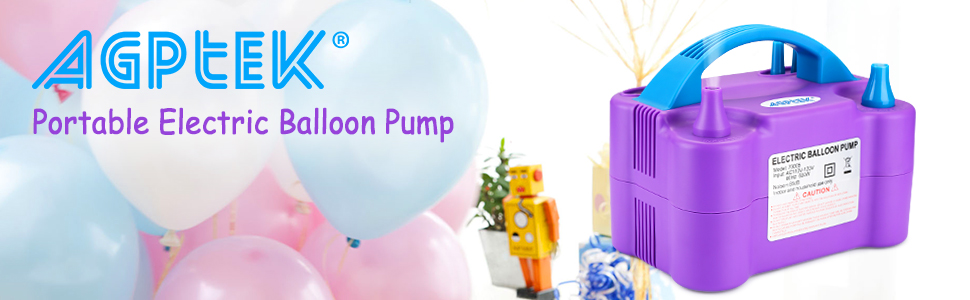  Portable Purple Two Nozzle High Power Air Blower Electric Balloon Inflator Pump for Party