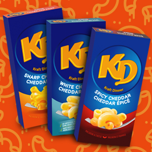 KD, Kraft Dinner mac and cheese, spicy mac and cheese, flavoured mac and cheese, macaroni