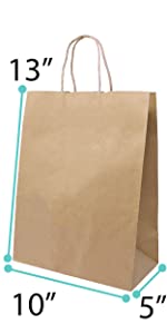 Brown paper bag that measures 8?? x 6?? x 14??