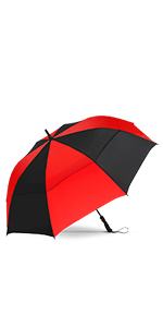 Repel Golf Umbrella Black and Sunset Red