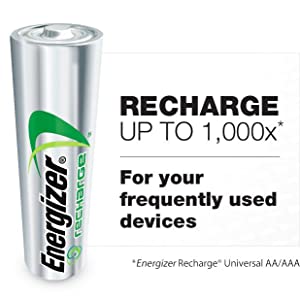 Recharge up to 1000 times, Universal, For your frequent used devices, AA, AAA, Wristwatch