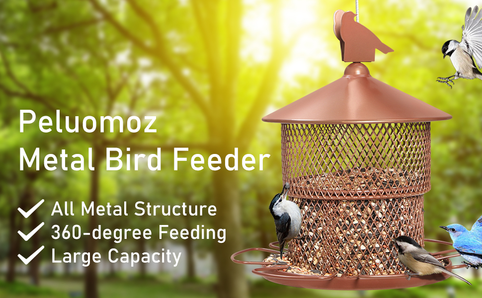 Metal bird feeder