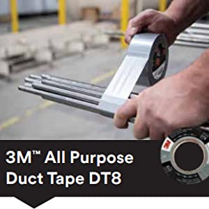 Hand bundling metal with 3M All Purpose Duct Tape DT8