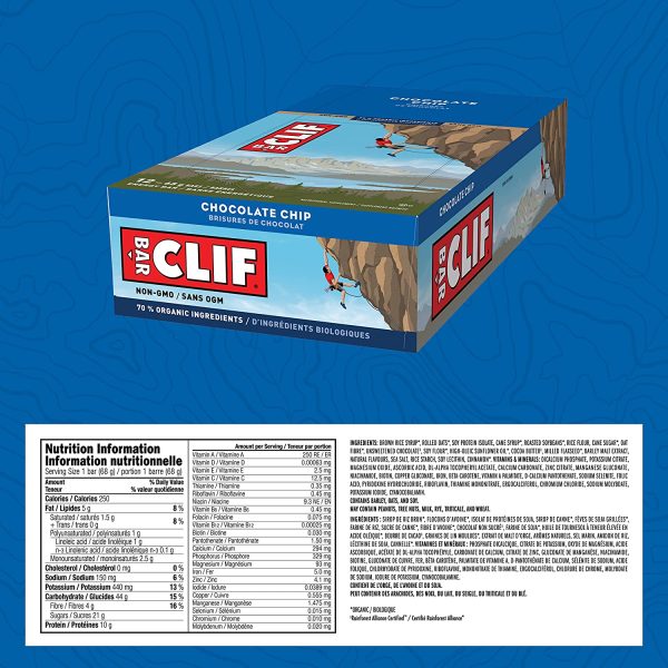 CLIF BAR - Energy Bars - Chocolate Chip - (68 Gram Protein Bars, 12 Count) - Image 6