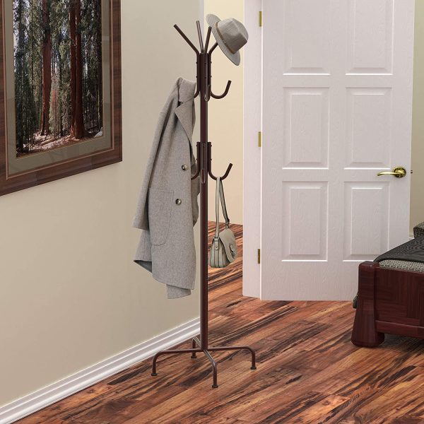 SimpleHouseware Coat Rack Standing Coat and Hat Hanger Organizer, Bronze - Image 4