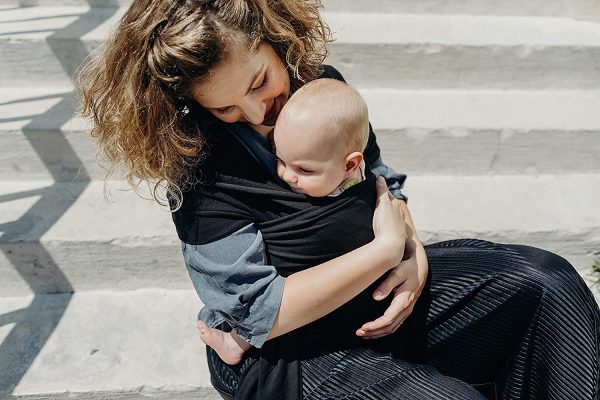 Boba Wrap Baby Carrier - Original Stretchy Infant Sling, Perfect for Newborn Babies and Children up to 35 lbs (Black) - Image 9