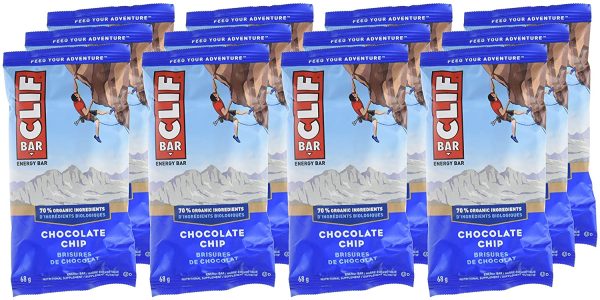 CLIF BAR - Energy Bars - Chocolate Chip - (68 Gram Protein Bars, 12 Count)