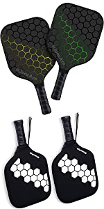 Fiberglass Pickleball Paddles Set of 2 with Paddle Cover Only