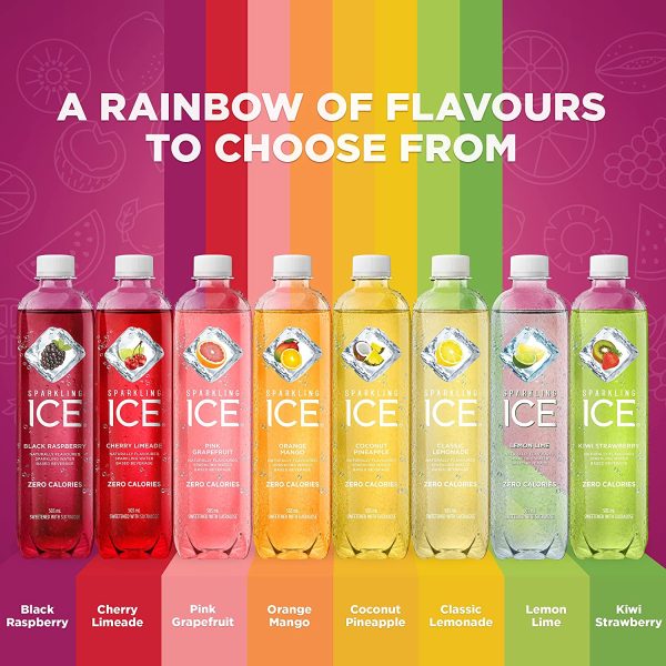 Sparkling Ice Black Raspberry Flavoured Sparkling Water with Zero Sugar and Zero Calories. Sparkling Ice Drinks are Packed with Fun and Fruity Flavours for Everyone to Enjoy. (12 Pack) - Image 6