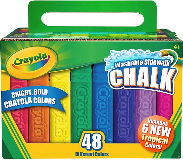 Crayola 512048 Washable Sidewalk Chalk, 48 Assorted Bright Colors by Crayola