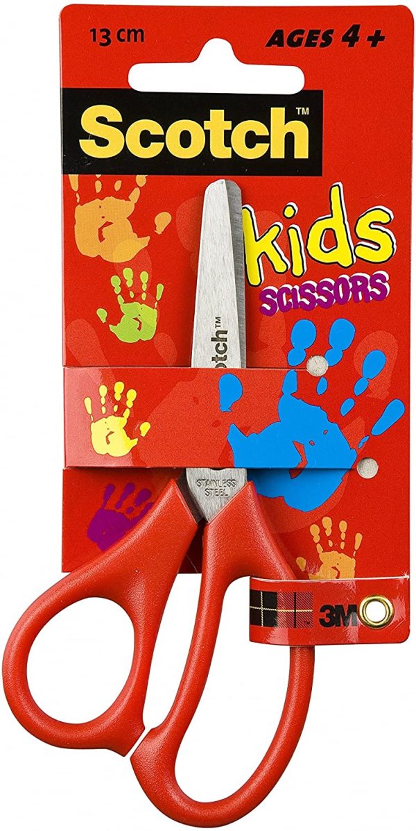 Scotch Kids Scissors, 1 Pair, Blunt, Stainless Steel, Red, 5.1" - Image 2