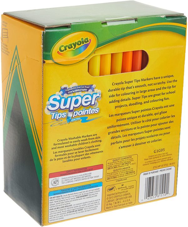 Crayola Super Tips Washable Markers 100 Count Arts & Crafts - Image 4