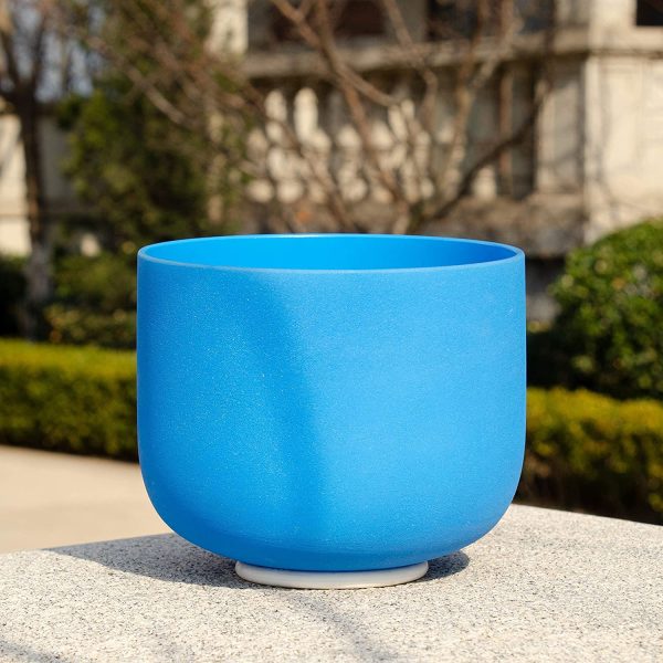 ALIOTH Blue G Note Throat Chakra Crystal Singing Bowl 8 inch Crystal Bowl Sound Healing Suede Striker for yoga - Image 8