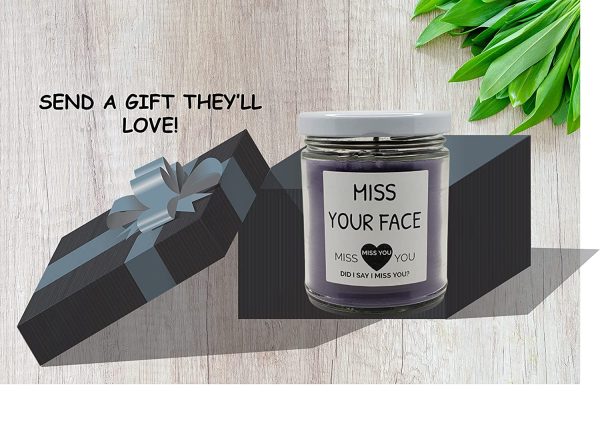 Miss Your Face Scented Candles by Candles & Fizzies - Choose from Lavender, Man Cave, Oak Barrel Cider or Vanilla Bean - Perfect Gift for Friends & Family (Lavender) - Image 3