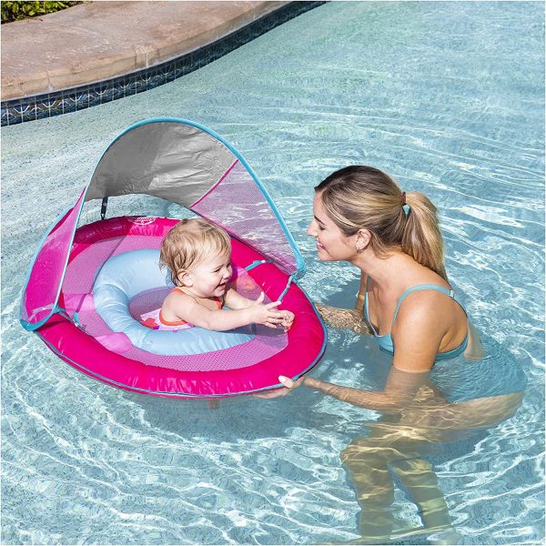 SwimWays Baby Spring Float Sun Canopy - Pink Mermaid Unicorn - Image 3