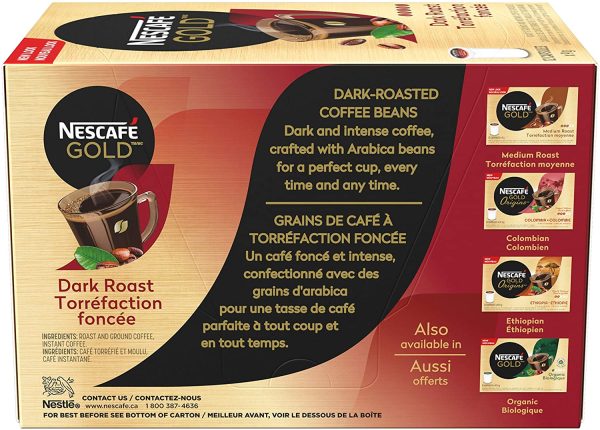 NESCAFÉ GOLD Dark Roast & Ground Coffee Capsules, K-Cup Compatible Pods, 12 Capsules - Image 5