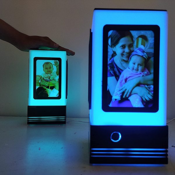 Telepathy - Friendship Lamp With 4 Insertable Photos | Long Distance Touch Lamps with 250+ colors | Unique Handmade Gifts (SET OF 2) - Image 2