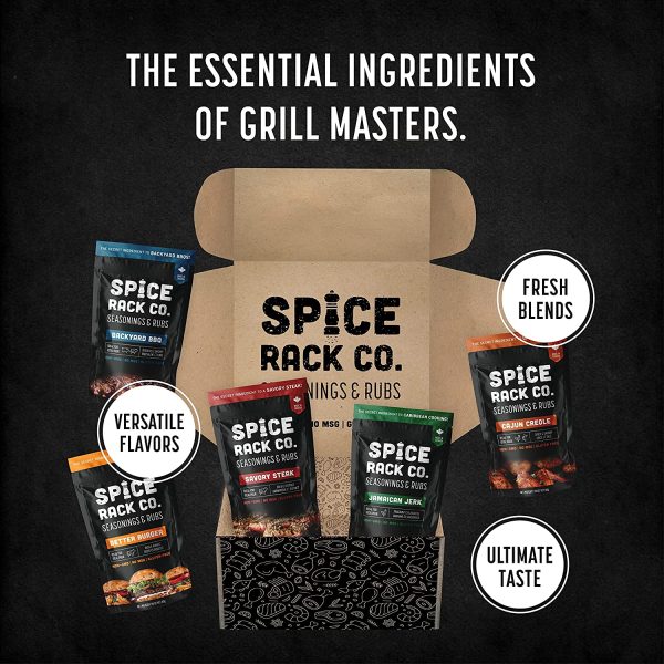 Meat Seasonings And Rubs Gift Sets - Spice Rack Co Essential BBQ Seasonings And Rubs Gift Set, Spice Gift Sets Include Steak Rub, Rib Rub, Hamburger Seasoning, Cajun Seasoning, Jerk Seasoning (5 pack) - Image 9