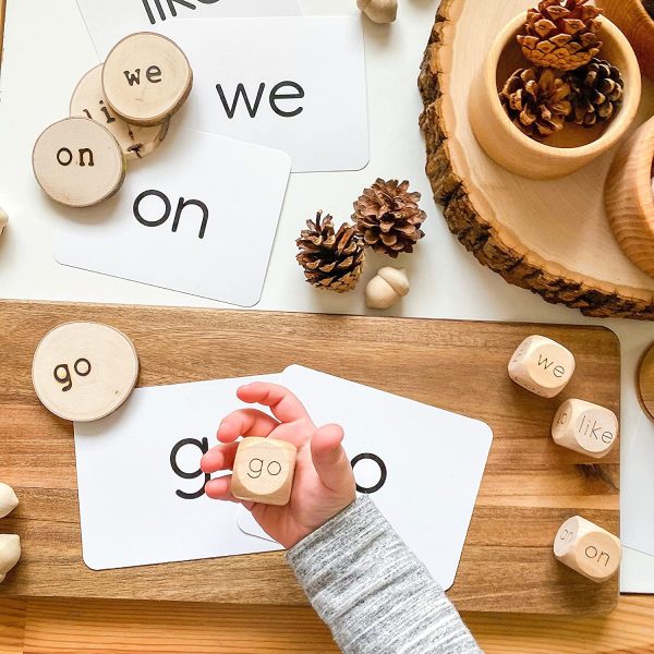 Sight Word Dice Kindergarten - Wood Dice - Tree Fort Toys - Made in Canada