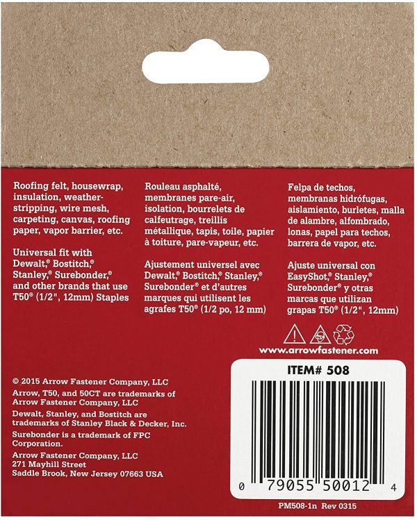 Fastener 50824 Genuine T50 1/2-Inch Staples, 1,250-Pack - Image 4