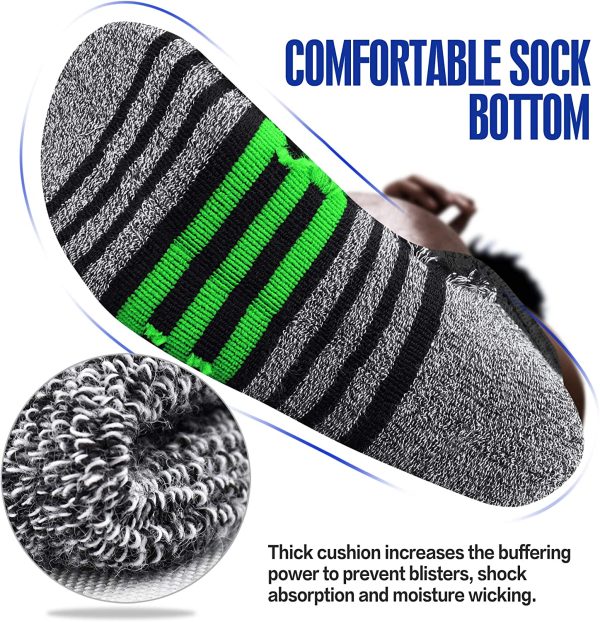 Closemate 6 Pairs Athletic Ankle Socks for Men Women Low Cut Sport Cushion Running Tab Socks - Image 2