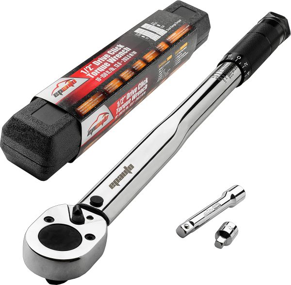 1/2-inch Drive Click Torque Wrench, 10~150 ft./lb, 13.6~203.5 N/m with 3/8" Drive Reducer - Image 7