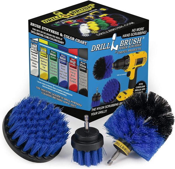 Boat Accessories - Kayak - Cleaning Supplies - Drill Brush - Rotary Cleaning Brushes for Boats and Watercraft - Canoes, Jet-Ski, Bass - Fiberglass, Aluminum, Gel Coat, Wood, Painted - Boat Hull