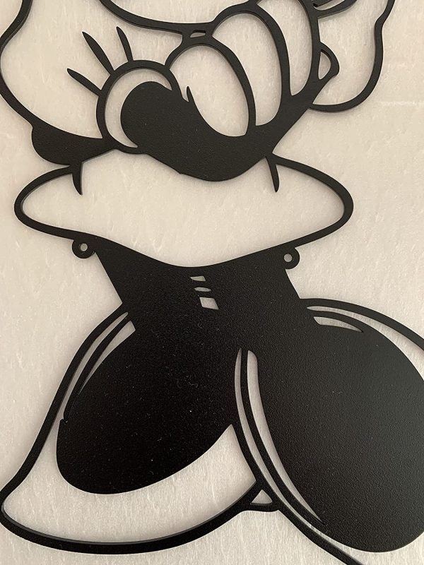 Personalized Minnie Mouse Sign Mickey Silhouette Custom Name Sign Metal Wall Art Wall Hanging Plaque Gift Kids Baby Room Home Decorations Children's Bedroom Door Nursery Decor Birthday Present