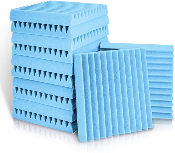 12 Pack Set Acoustic Panels, 2" X 12" X 12" Acoustic Foam Panels, Studio Wedge Tiles, Sound Panels wedges Soundproof Sound Insulation Absorbing (12 Pack, Blue) - Image 3