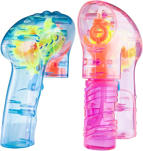 Prextex Pack of 5 Wind up Bubble Shooter Gun LED Light up Bubble Blower Indoor and Outdoor Toys for Puppya??s Kida??s Boys and Girls no Batteries Needed - Image 7