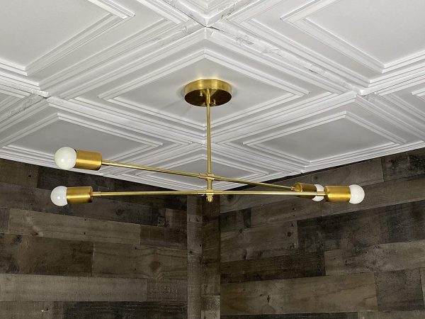 Ajax Modern 4 Bulb Chandelier Mid Century Hanging Ceiling Light