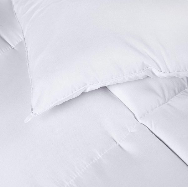 Comforter Duvet Insert - Quilted Comforter with Corner Tabs - Box Stitched Down Alternative Comforter (Twin XL, White) - Image 2