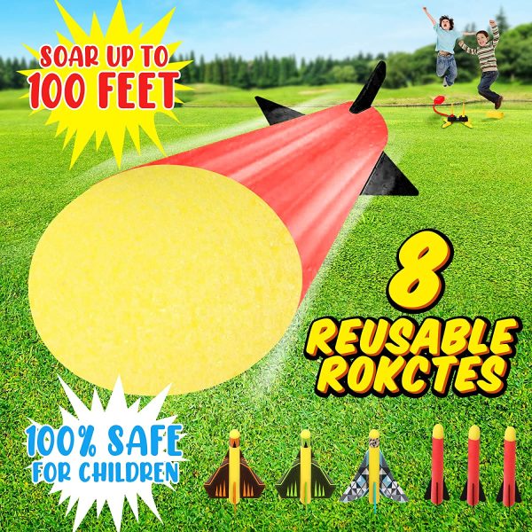 Toy Rocket Launcher for Kids- Air Rocket Toy Includes 3 Rockets & 3 Aircraft Launch Models, Fun Outdoor Toy for Boys and Girls for Age 3 4 5 6 7+Years Old Gifts Toys for Kids. - Image 2