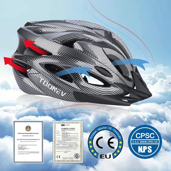 TOONEV Cycling Bike Helmet, CPSC Safety Certified - Super Light Integrally Sport Mountain Bike Helmet Adjustable Lightweight Adult Size for Men Women - Image 3