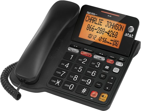 Corded Phone with 25 min Digital Answering Machine, Backlit Tilt Display, Audio Assist, Speakerphone, A/C Power (CL4940BK), Black - Image 2