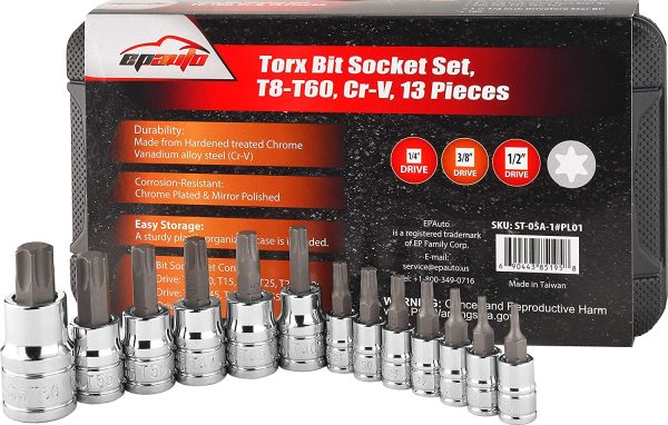 Torx Bit Socket Set Star Socket Set T8-T60, Cr-V, 13 Pieces - Image 8