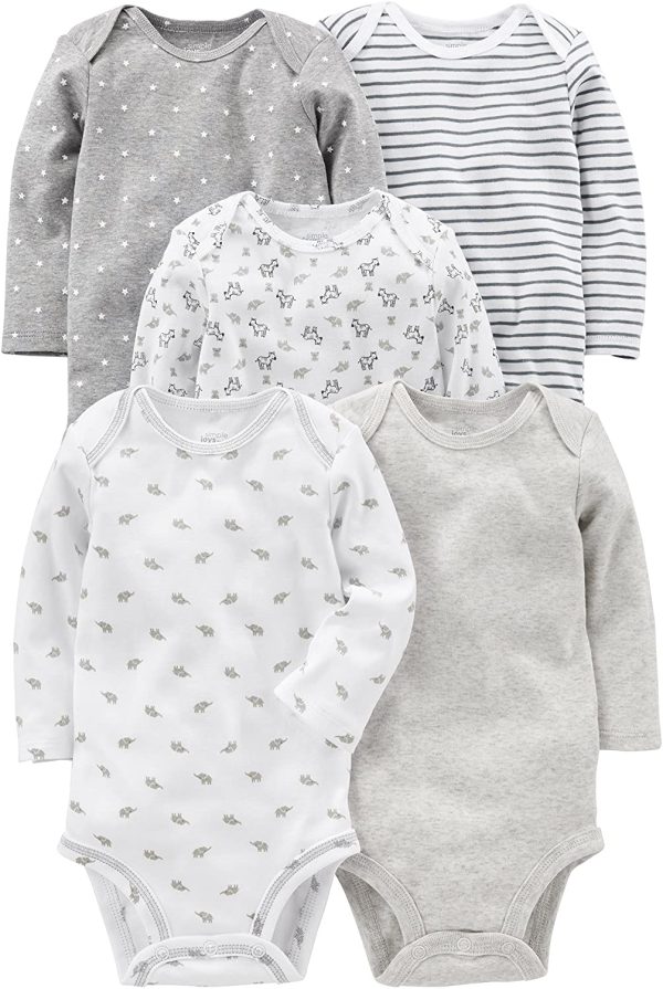 Simple Joys by Carter's Unisex-Baby 5-Pack Neutral Long-Sleeve Bodysuit - Image 4