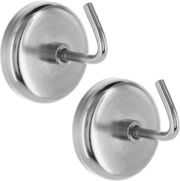 Ram-Pro 2-Piece Extra-Strong Chrome Plated Magnetic Hook Set ?C Universal Use for Kitchen, Garage, or Office (8 Lb. Capacity)