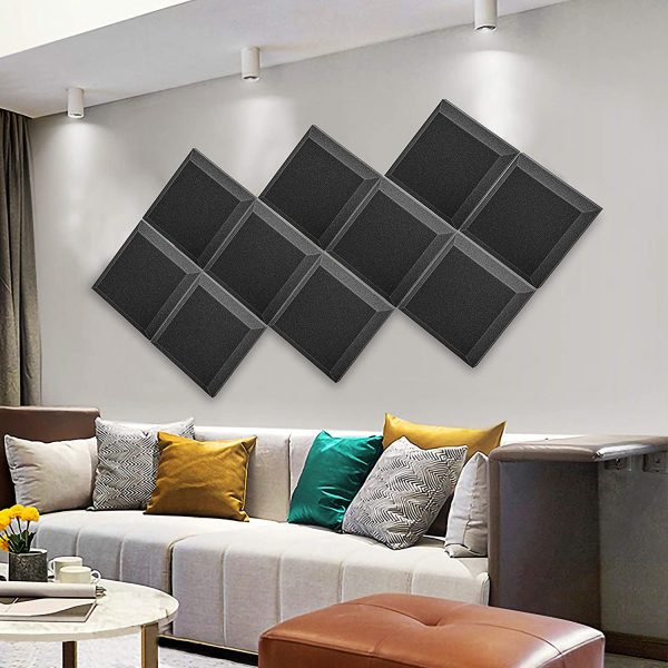 12 Pack Set Acoustic Foam Panels, 2" X 12" X 12" Acoustic Foam Sound Absorption, Soundproof Sound Insulation Absorbing, Acoustic Treatment Used in Home & Offices - Image 4