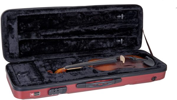 Crossrock, Zippered ABS Molded Backpack Case, 4/4 Full Size Violin, Red (CRA420VFRD) - Image 6