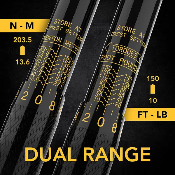 1/2-Inch Drive Click Torque Wrench 10~150 Ft-Lb/13.6~203.5 Nm (LX-183) - Image 8