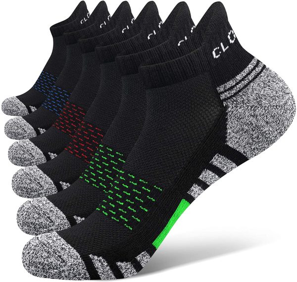 Closemate 6 Pairs Athletic Ankle Socks for Men Women Low Cut Sport Cushion Running Tab Socks - Image 5