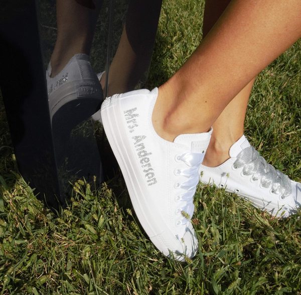 Personalized Wedding Sneakers For Bride, Custom Bridal Trainers - Image 3