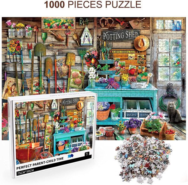 Jigsaw Puzzle for Adults Unique Large Puzzle Game，Cozy Retreat Room Jigsaw Puzzles, Challenging  Piece Puzzle Gift 75cm x 50cm “Potting shed??JG-01 - Image 7