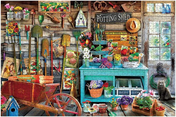 Jigsaw Puzzle for Adults Unique Large Puzzle Game，Cozy Retreat Room Jigsaw Puzzles, Challenging  Piece Puzzle Gift 75cm x 50cm “Potting shed??JG-01 - Image 6