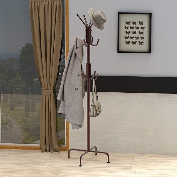 SimpleHouseware Coat Rack Standing Coat and Hat Hanger Organizer, Bronze