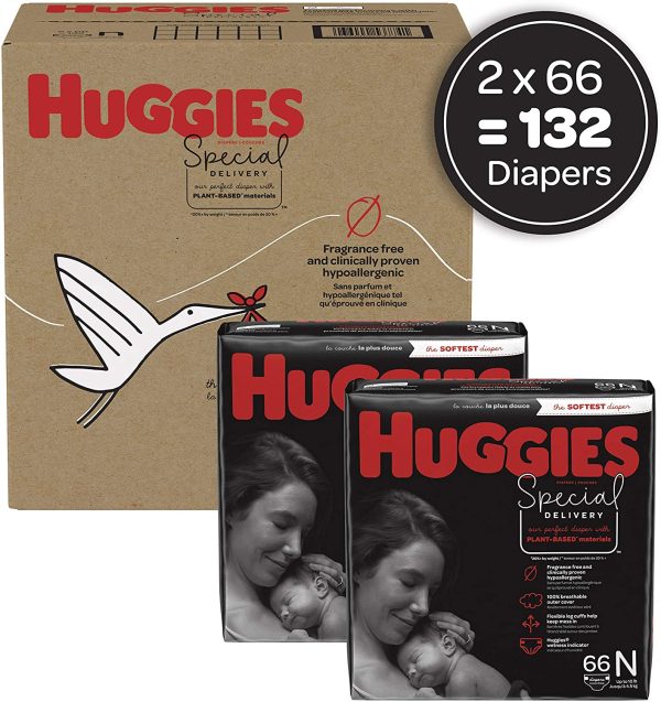 Newborn Diapers - Huggies Special Delivery Hypoallergenic Disposable Baby Diapers, 132ct, One Month Supply - Image 8