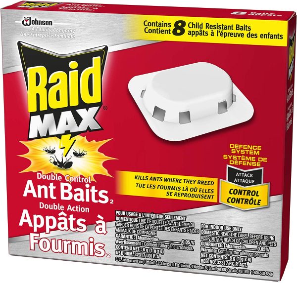 Raid Max Ant Killer Baits And Traps For Indoor Use, Child Resistant, 8 Count