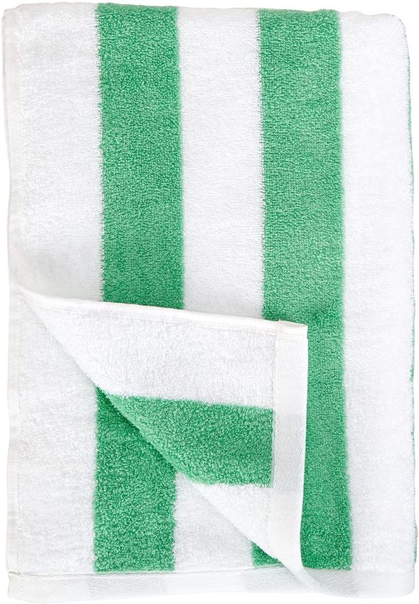 Amazon Basics Cabana Stripe Beach Towel - Pack of 2, Green - Image 4