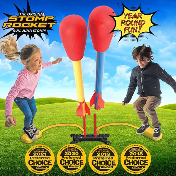 The Original Stomp Rocket Dueling Rockets Launcher, 4 Rockets and Toy Rocket Launcher - Outdoor Rocket STEM Gift for Boys and Girls Ages 6 Years and Up - Great for Outdoor Play - Image 5